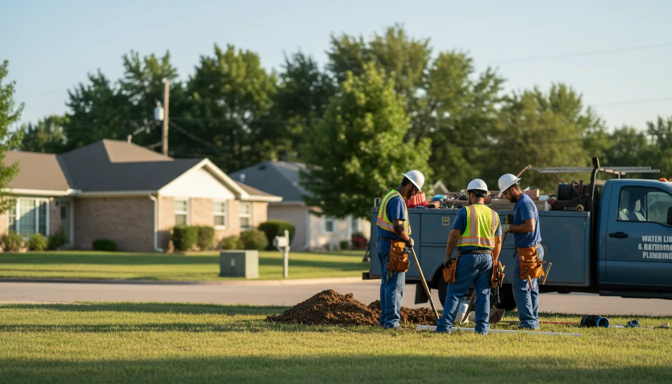 Residential water line and bathroom plumbing service in Crowell, TX
